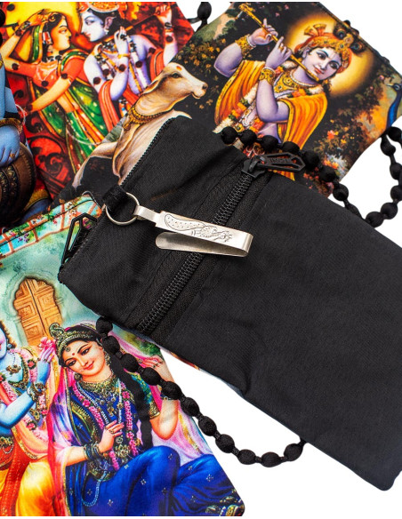 Sac bandoulière pour téléphone portable orné de dieux hindous – Sac ethnique fait main
