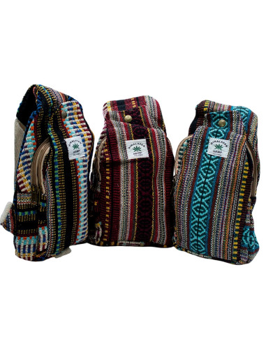 Zaino triangolare in canapa multicolore –...