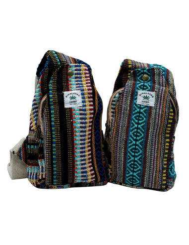 Mochila triangular multicolorida de cânhamo –...
