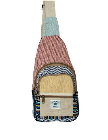 Sac à dos triangulaire en chanvre avec détails...