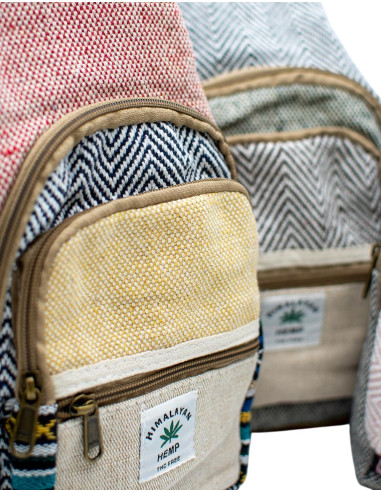 Triangular Hemp Backpack with Multicolored...