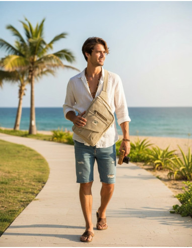 Natural Hemp Asymmetrical Backpack – Unisex...