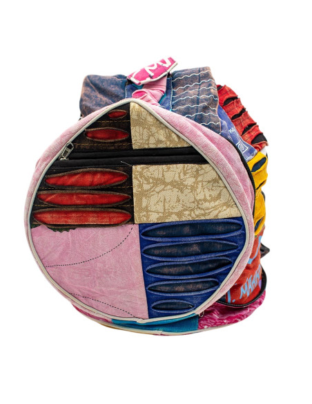 Zaino hippie patchwork trasformabile in cuscino – Artigianato indiano