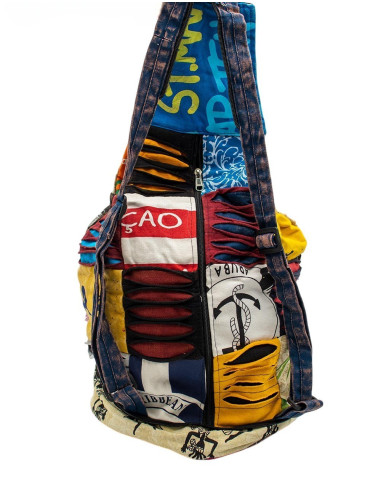 Hippie Patchwork Backpack Convertible into a...