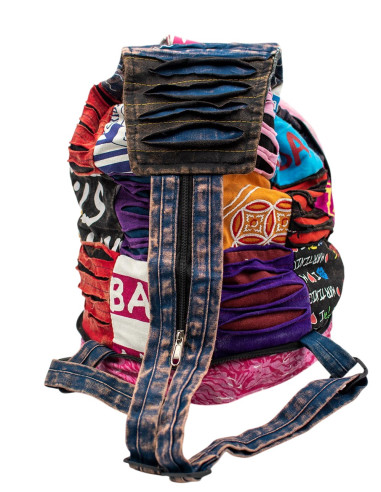 Zaino hippie patchwork trasformabile in cuscino...