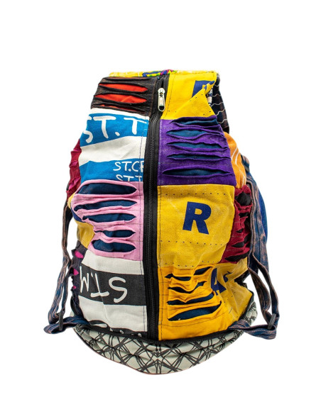 Hippie Patchwork Backpack Convertible into a Cushion – Indian Craftsmanship