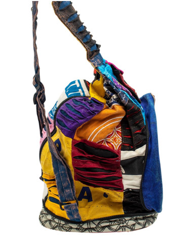 Hippie Patchwork Backpack Convertible into a...