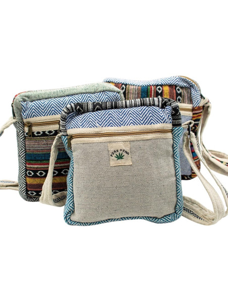 Unisex Handmade Hemp Shoulder Bag – Ethnic Boho Bag from India