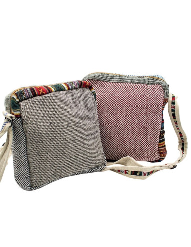Unisex-Schultertasche aus Hanf, handgefertigt –...