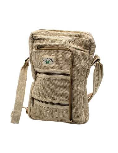 Sac bandoulière unisexe en chanvre couleur os –...
