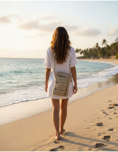 Unisex Hemp Shoulder Bag in Bone Color – Boho...