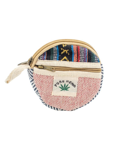 Handmade Hemp Round Purse – Boho and Ethnic Style