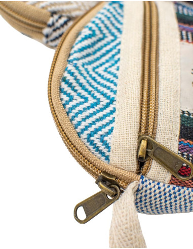 Handmade Hemp Round Purse – Boho and Ethnic Style