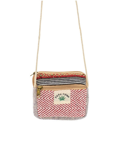 Bolsa transversal pequena de cânhamo feita à...