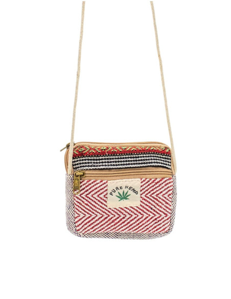 Small Handmade Hemp Crossbody Bag – Ethnic Boho Coin Purse