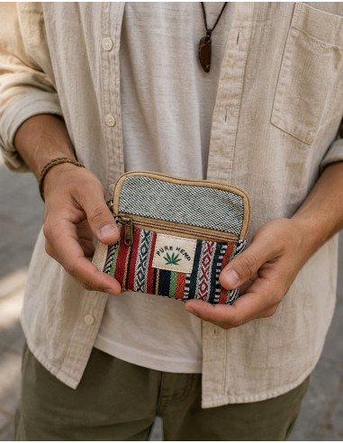 Sac à main en chanvre fait main 12x12 cm –...