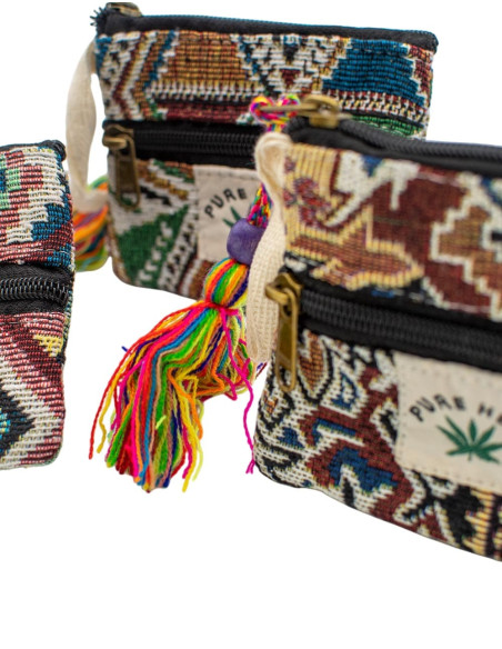 Bolsa de cânhamo artesanal com pompom – Acessório étnico boho