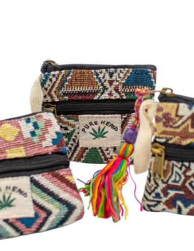 Bolsa de cânhamo artesanal com pompom –...