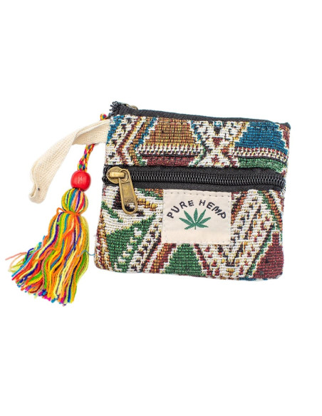 Handgefertigte Hanftasche mit Bommel – Ethno-Boho-Accessoire
