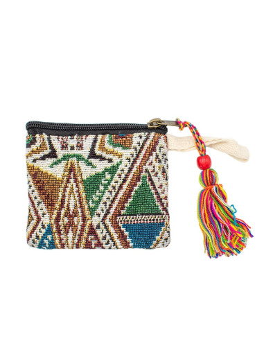 Sac à main en chanvre fait main avec pompon –...