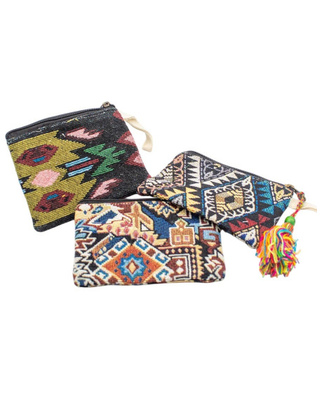 Borsa unisex in canapa con pompon – Accessorio boho fatto a mano