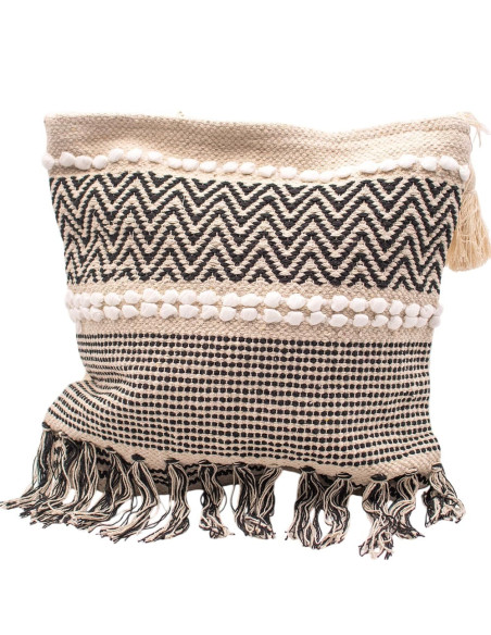 Borsa boho fatta a mano con frange e pon-pon – Stile etnico indiano