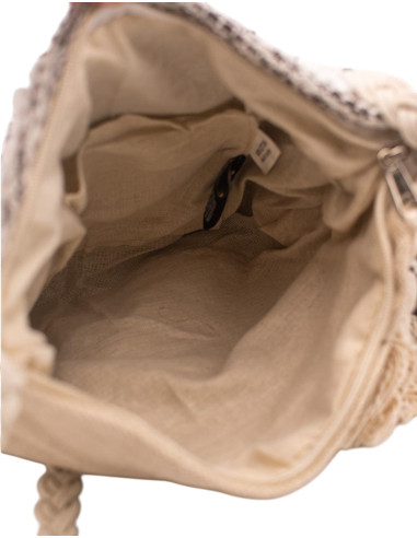 Borsa a tracolla boho con frange e pon-pon –...