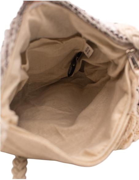 Borsa a tracolla boho con frange e pon-pon – Design etnico fatto a mano