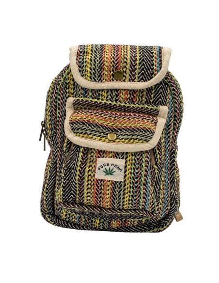Sac à dos coloré en chanvre – Sac à dos ethnique style bohème hippie