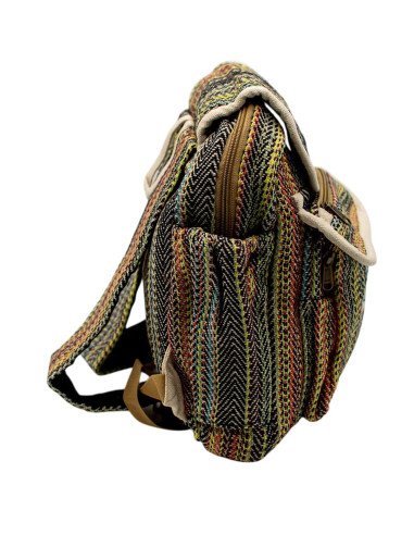 Large Colorful Hemp Backpack – Ethnic Boho...