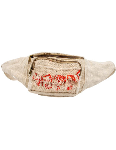 Handgefertigte Boho-Bauchtasche mit Fransen und...