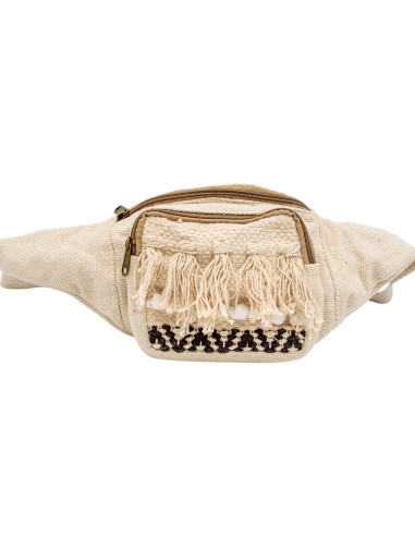 Handgefertigte Boho-Bauchtasche mit Fransen und...