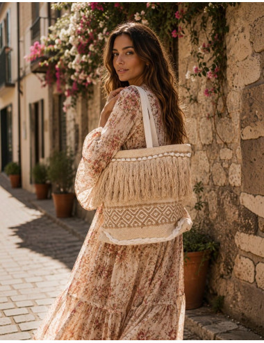 bolso-grande-boho-flecos-pompones-artesanal