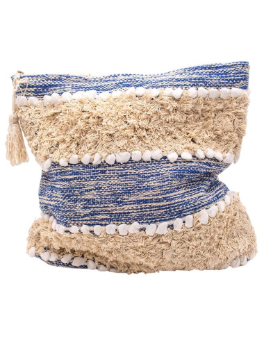 Sac bohème bleu à pompons... 2