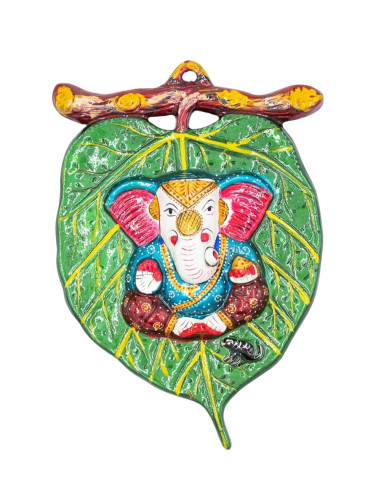 Tableau en métal de Ganesh avec relief –...