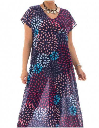 Langarm-Lila-Plus-Size-Kleid