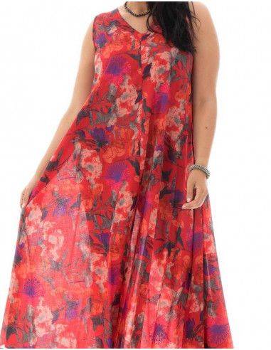 Kleid-lang-breit-Bogen-rot-nah