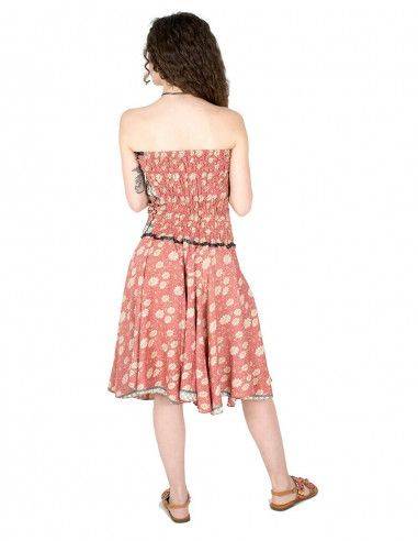 robe-courte-bustier-rose-dos