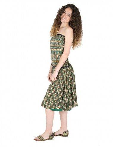 robe-courte-bustier-profil-vert