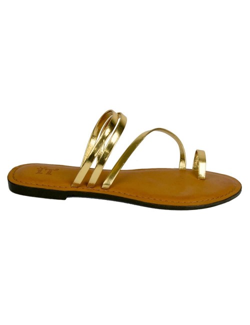 sandale-bandes-dorées-cuir-côté hippie