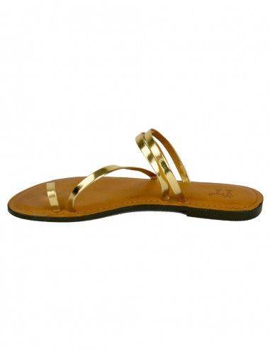 Sandale-Gold-Streifen-Leder-Hippie-Seite