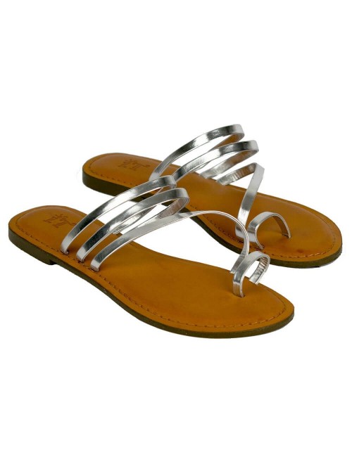 sandales-argent-paire-cuir-hippie