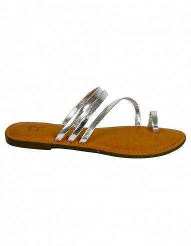 sandale-argent-bandes-cuir-côté hippie