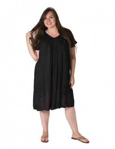 Dresses-black-middle-priced-sleeves-large-summer