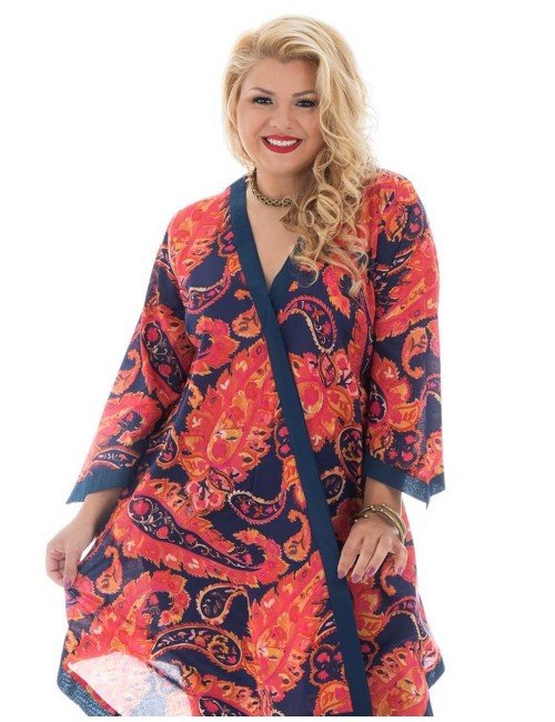 Túnica-mulher-tamanho-xxl-desigual-espigões-com-mangas