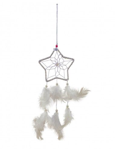 Dreamcatcher-piume-bianco-stella