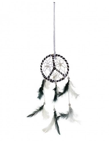 Traumfänger-Friedens-Weiß-Schwarz-Federn