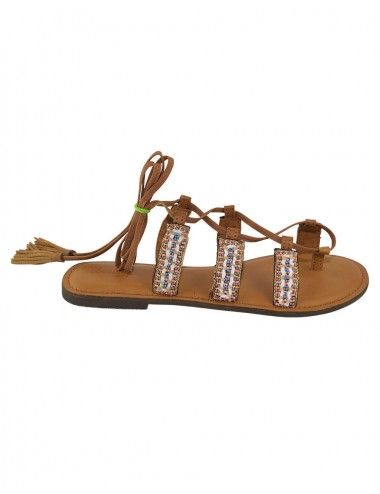 Sandalo da donna hippie con pelle 2