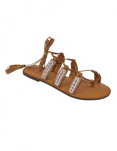 Sandale femme avec cuir