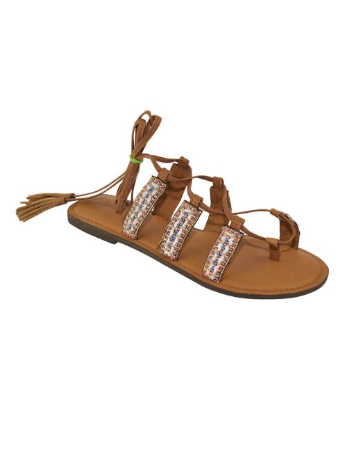 Damensandale mit Leder